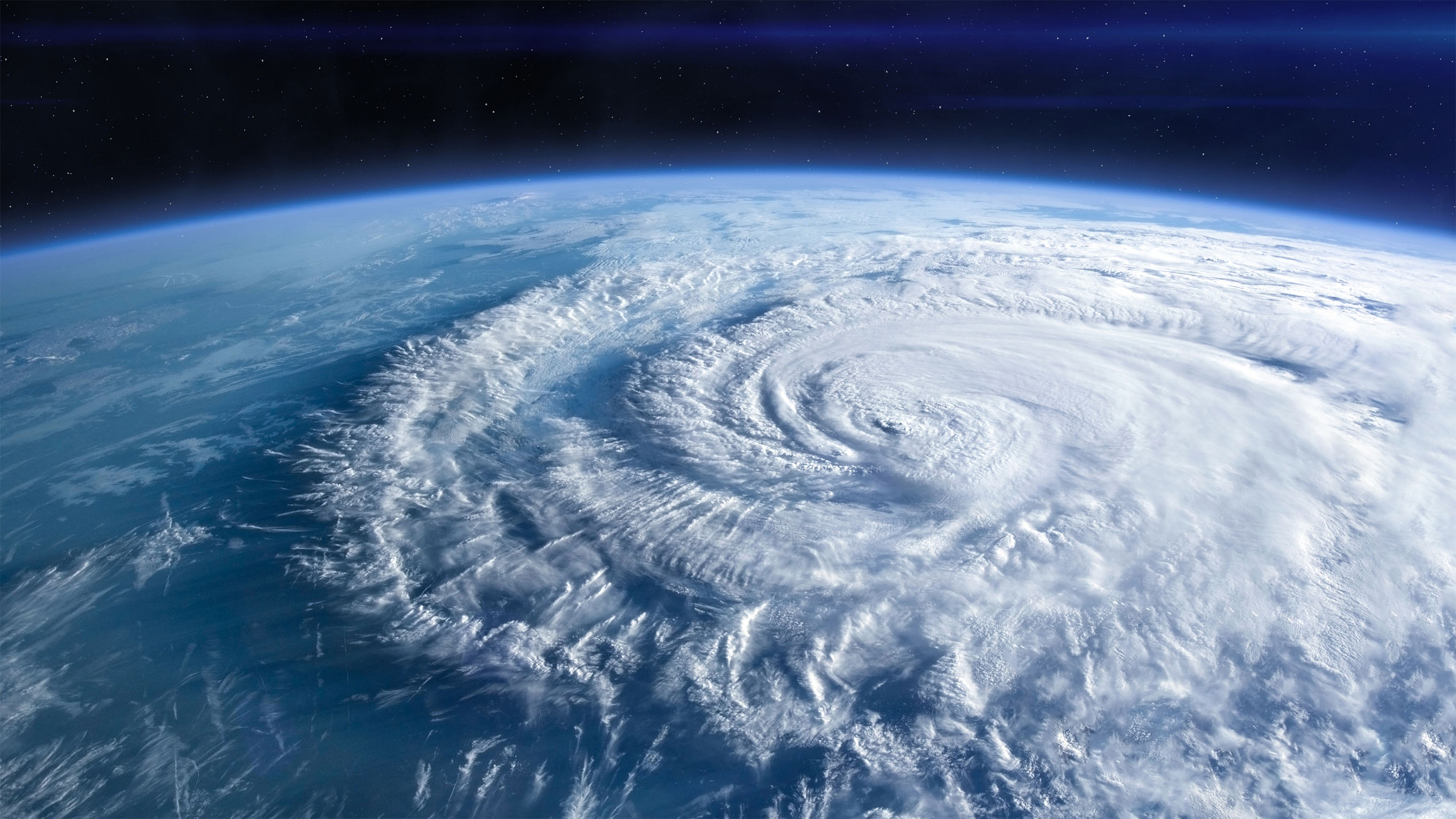 Hurricane seen from the space over planet Earth.