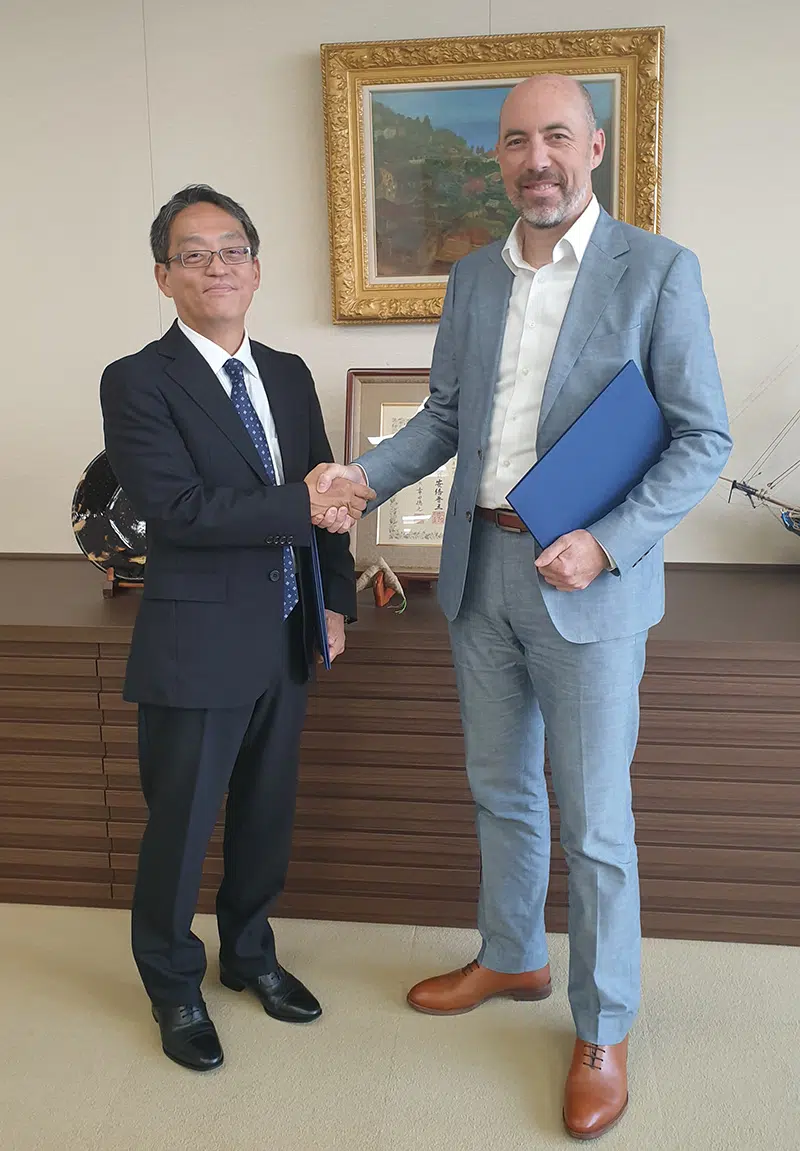 “K” Line Wind Service: President, Mr. Teruki Kuramoto and Acteon Chief Commercial Officer Barry Parsons