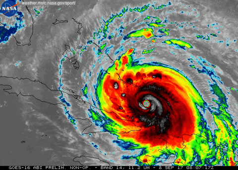 Animation showing hurricane Irma