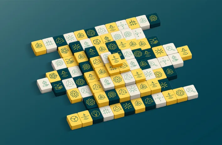 Geo-services themed mahjong tiles