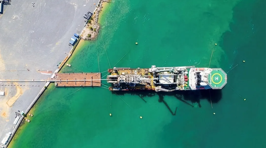 Reel lay vessel used at Bintan Offshore Marine Centre (BOMC) for reeling operations