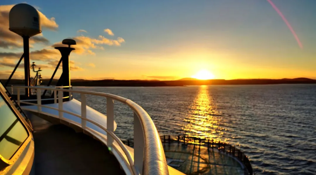 Sunset from an offshore survey vessel 