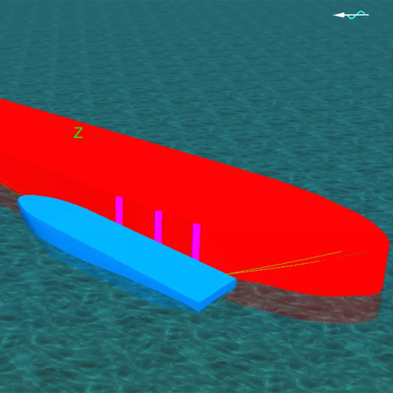 An FPSO and a Diver Support Vessel in OrcaFlex