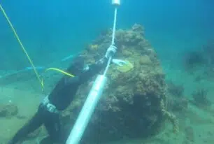 Diver undertaking cathode protection work in Gulf of Mexico